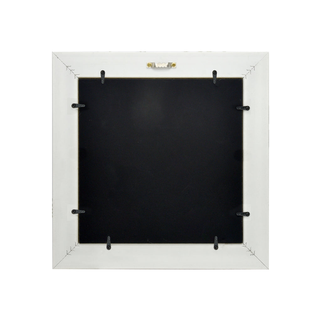 Artificial Green Wall Art Panel | White Frame | Cascading Foliage | 33x33cm